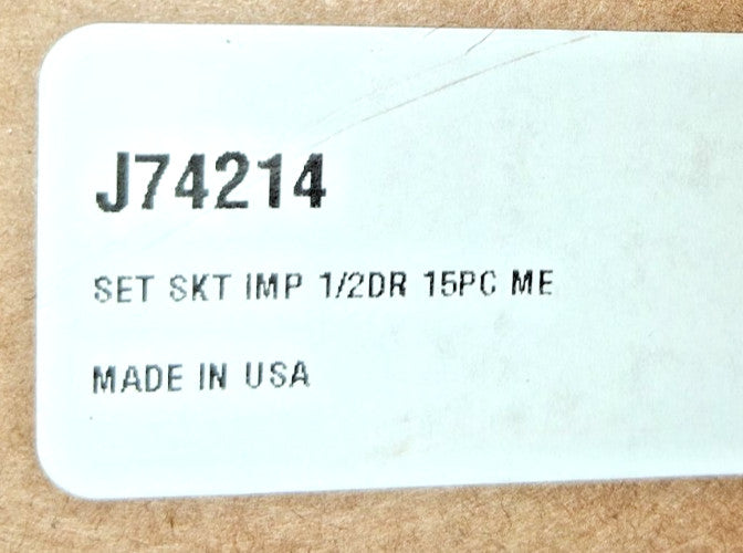 Proto Socket Set Deep Impact 15 Pc 1/2" Drive 10.00 to 24.00 mm 6 Point J74214