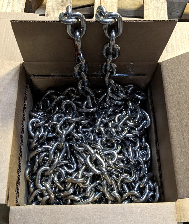 3/8" Stainless Steel Chain 50FT Welded Grade 30 3550lb Capacity 512-3751-001