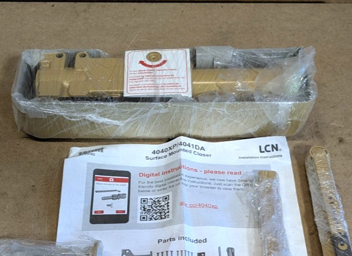 LCN 4040XP Heavy Duty Door Closer Brass 8.5 lb Load Capacity 60" Door Width