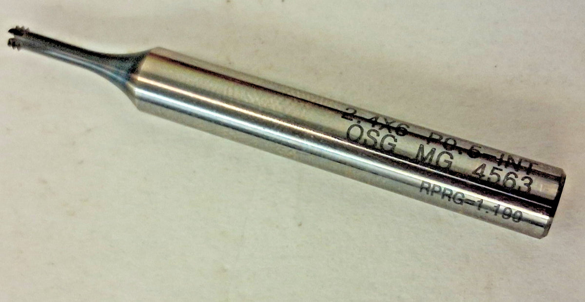OSG Straight Flute Thread Mill M3x0.5 4 FL 6.00 mm S Dia Solid Carbide 8331200
