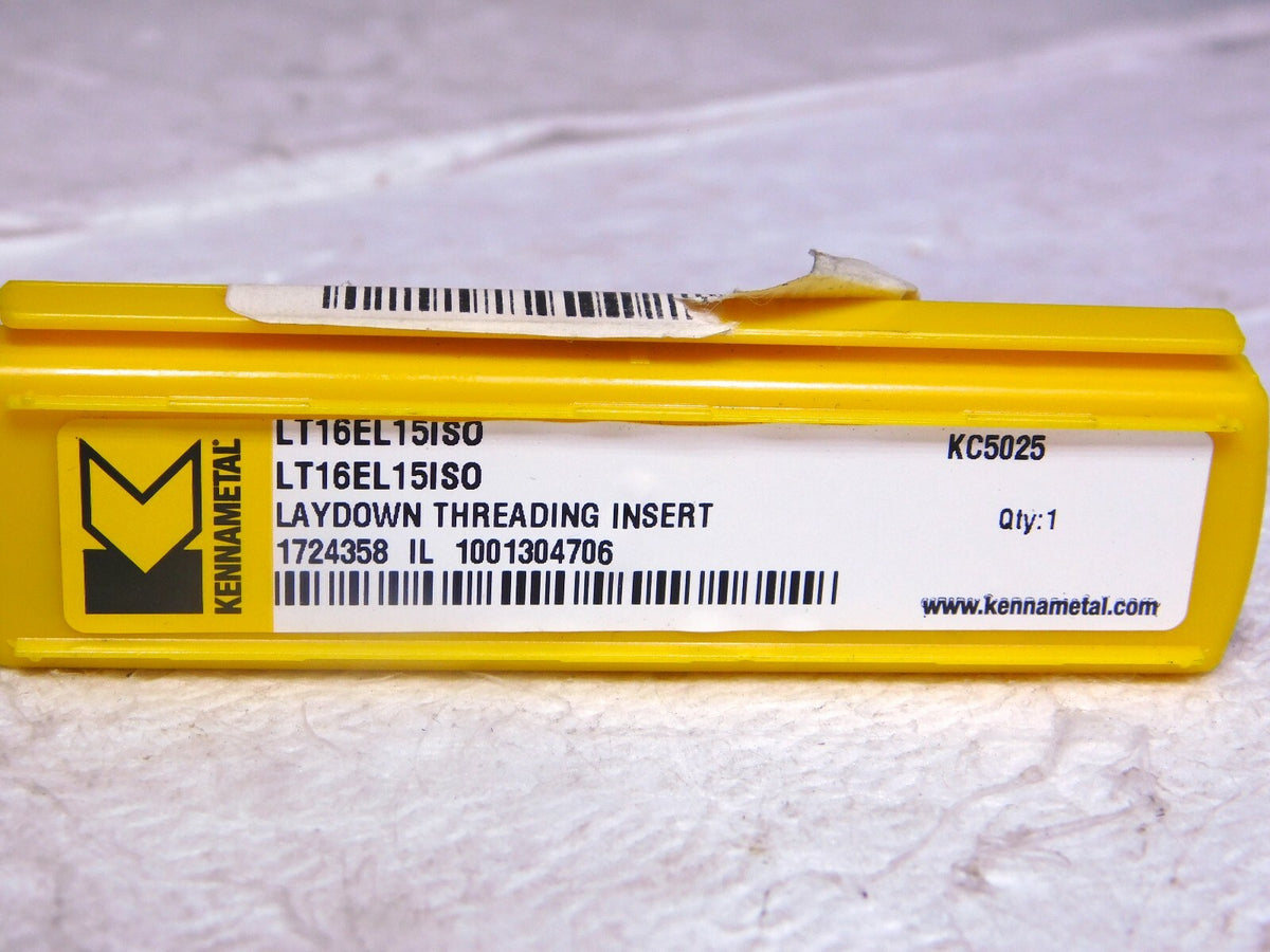 Kennametal Carbide ISO Laydown Threading Inserts LT16EL15IS0 Grade-KC5025 Qty-4