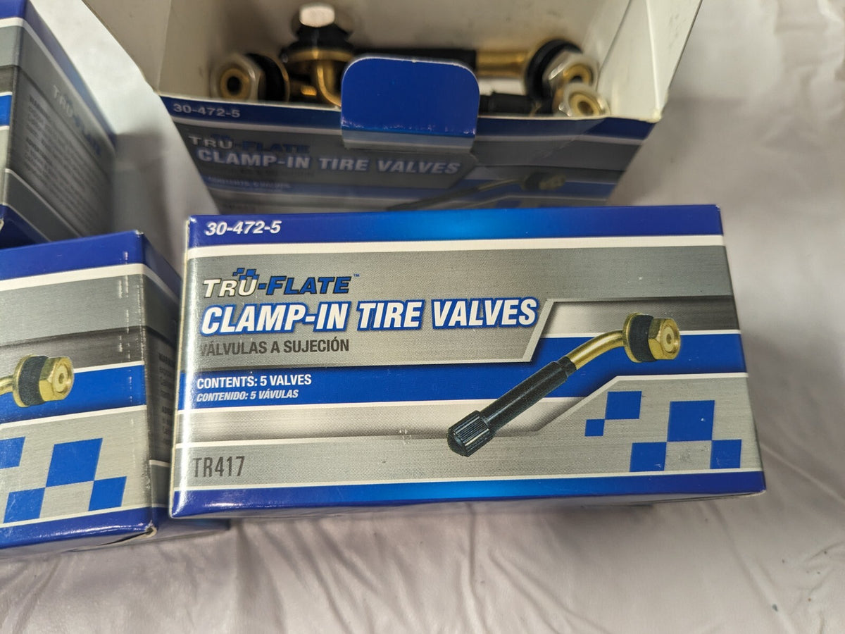 Tru-Flate 5 boxes of 5 Clamp-in tire valves tr417