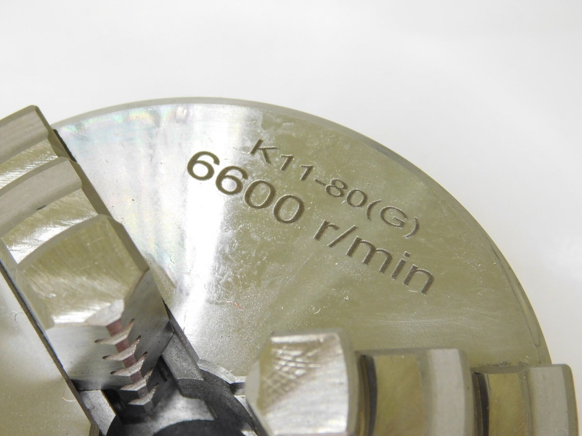 Manual Lathe Chuck Self-Centering Plain Back 3" Diam X 3 Jaws K11-80(G)