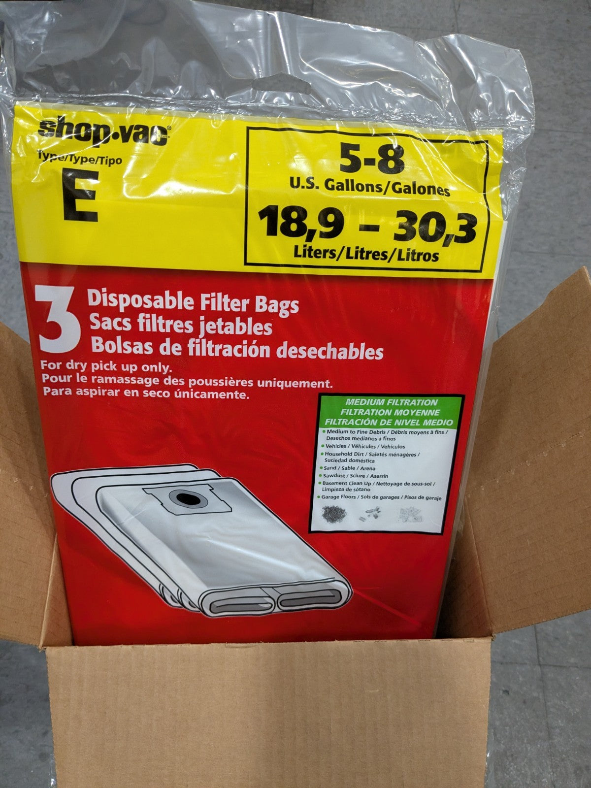 Shop-Vac Shop-Vac 5-8 Gallon Disposable Filter Bags Box of 15 9066133