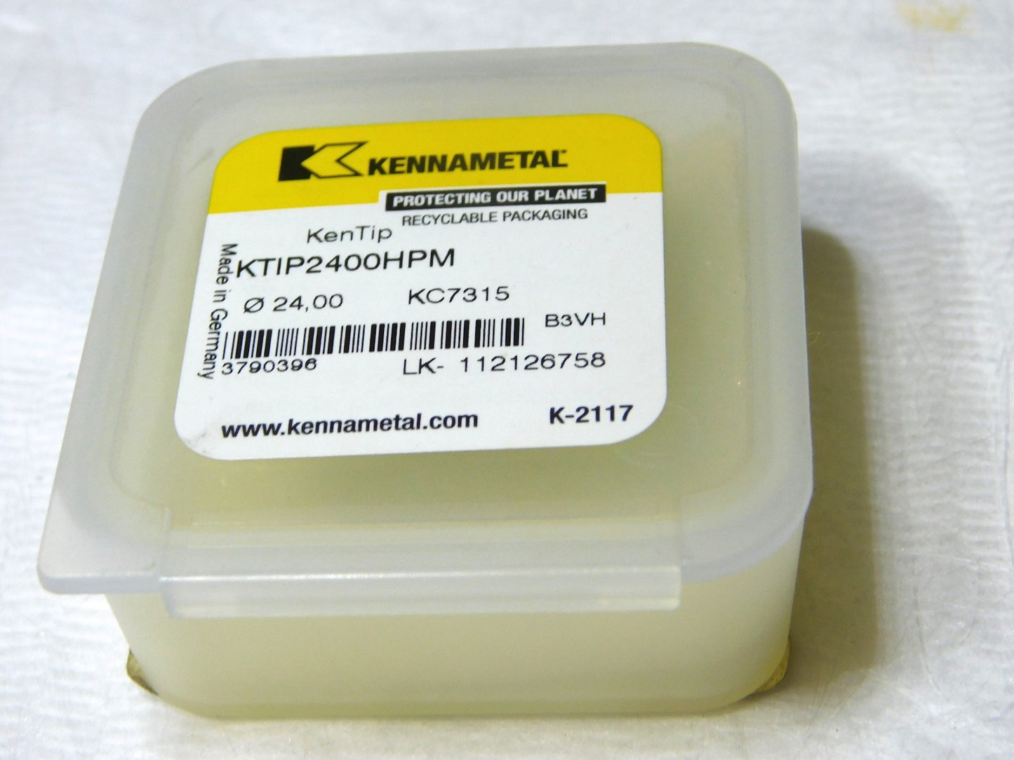 Series KenTIP, 24mm Diam Grade KC7315 140° Replaceable Drill Tip 3790396