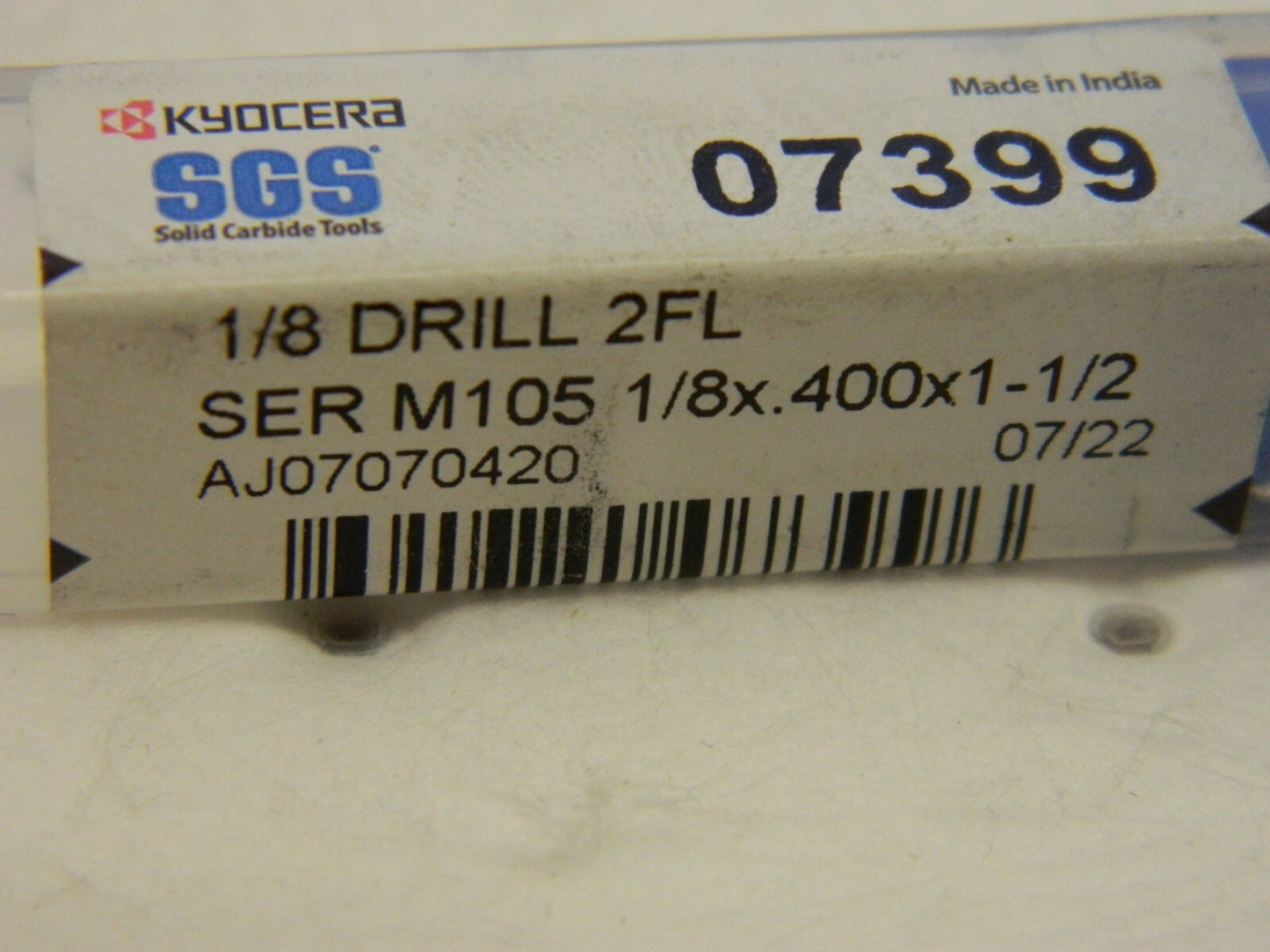 SGS 1/8", 130° qty 9 Drill Point Regular Spiral Circuit Board Drill Bit 07399