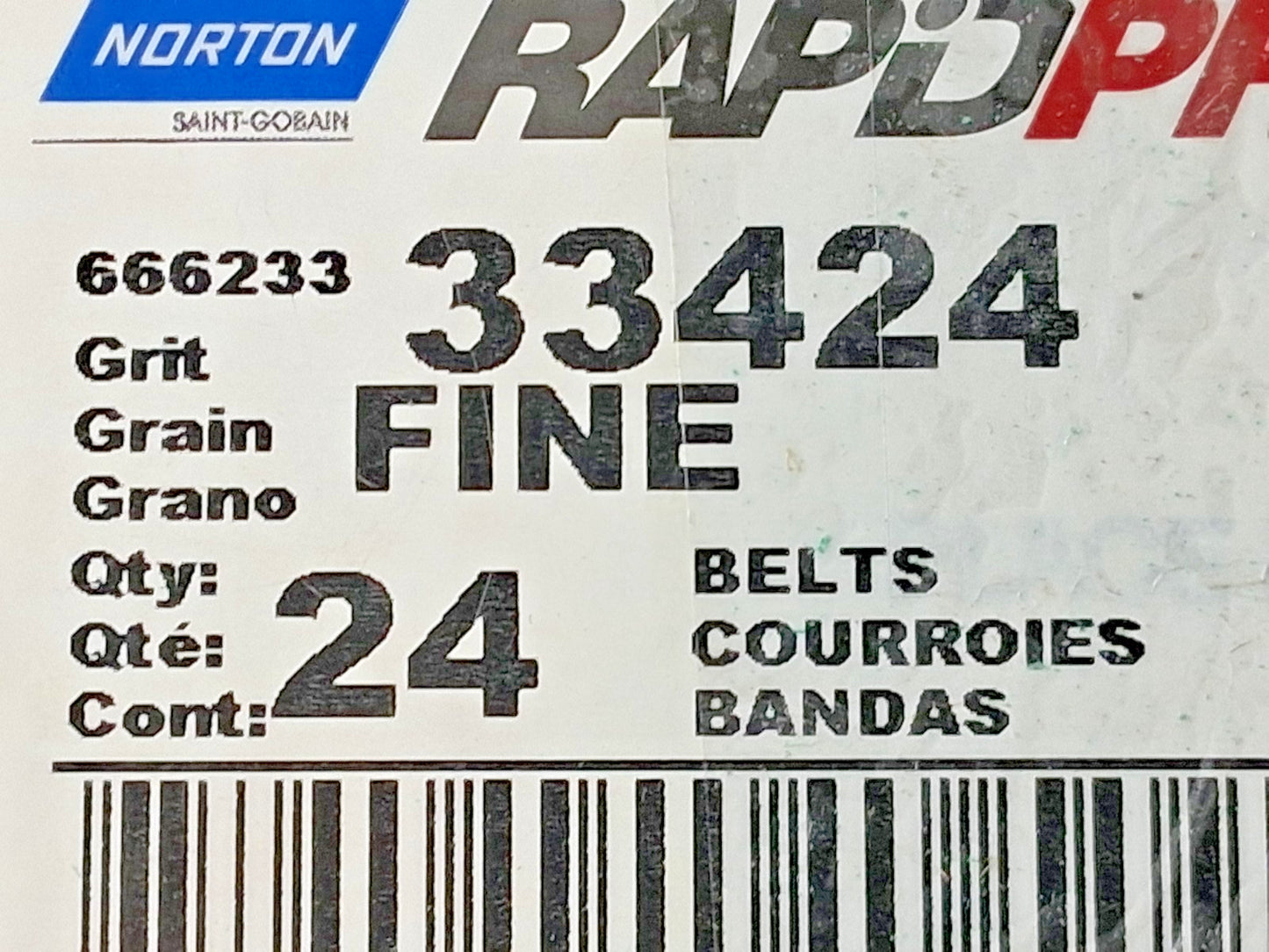 Norton Aluminum Oxide Abrasive Belts QTY24 1/4" Wide 18" OAL 66623333424