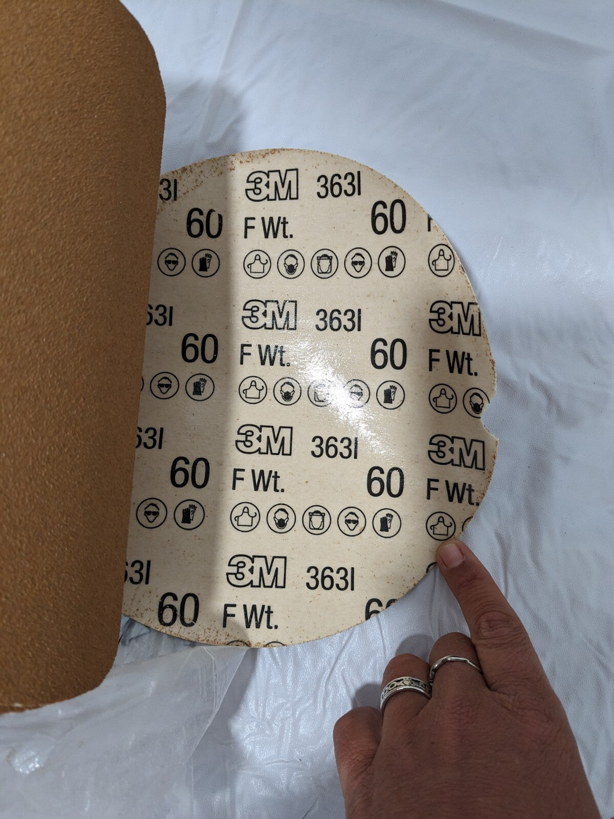 3M PSA Disc: 8" Disc Dia, 60 Grit, Aluminum Oxide 7100028467