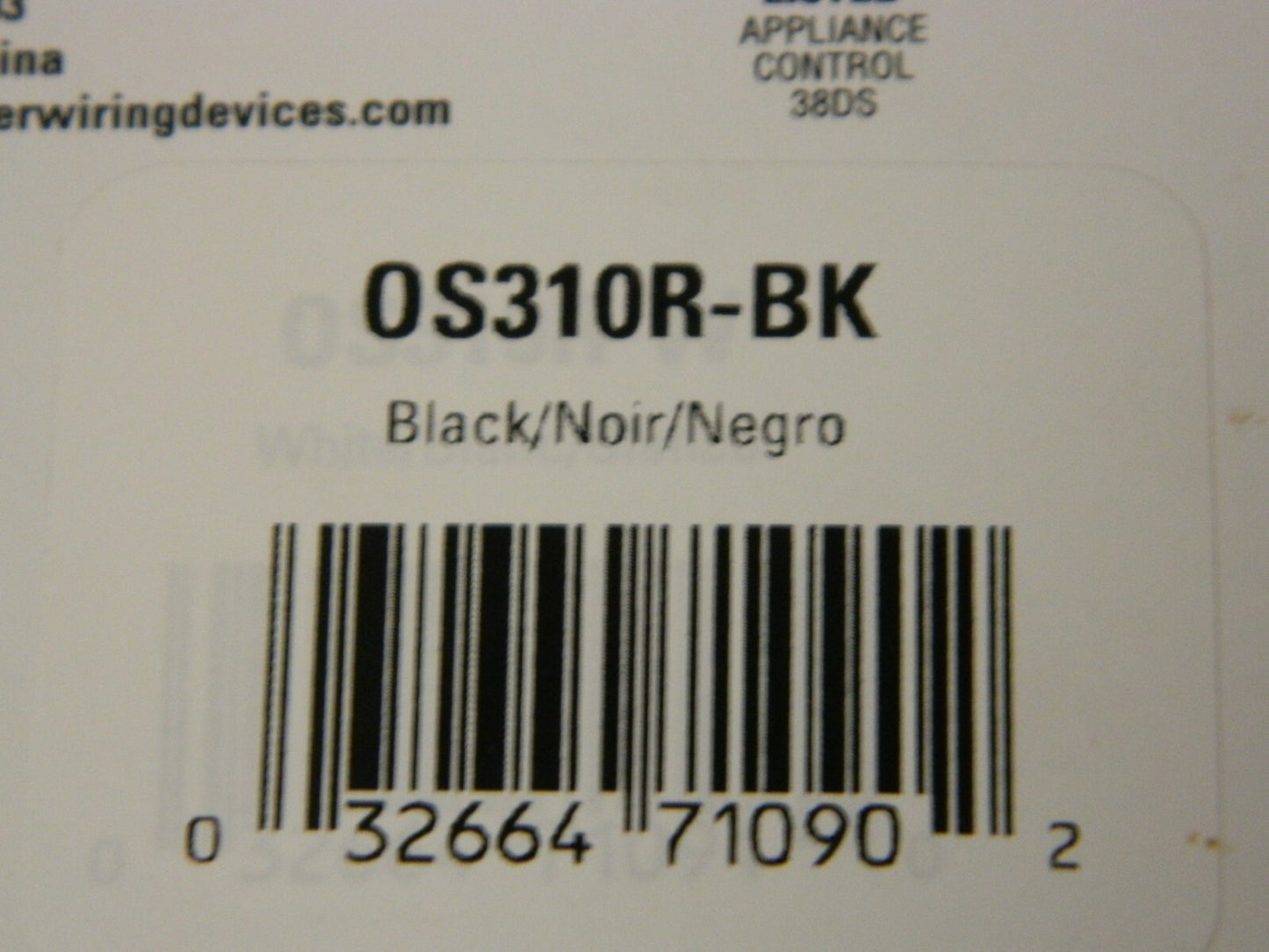 Cooper Infrared Occupancy Sensor Dual Switch 1,000 Sq Ft. Coverage OS310R-BK