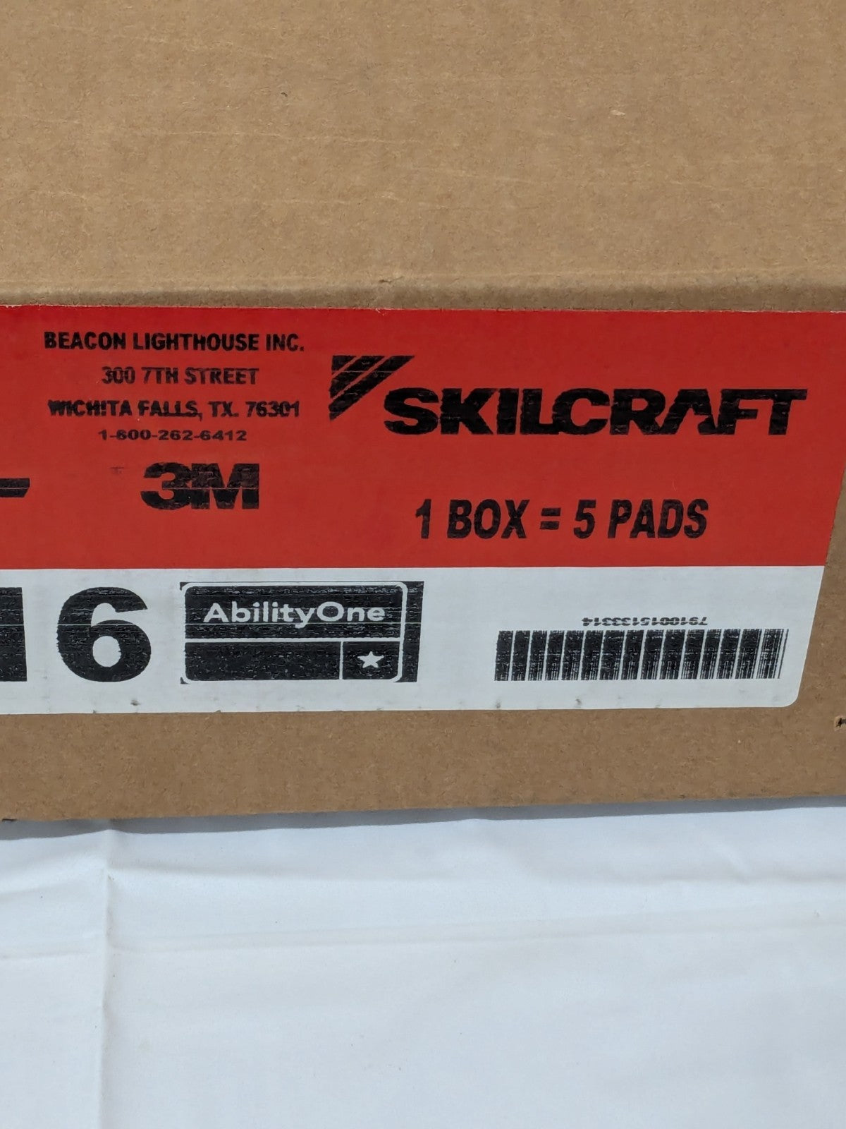 AbilityOne Floor Pad, Red Spray Buffer 5100, 16" Diameter Box of 5 7910015133314