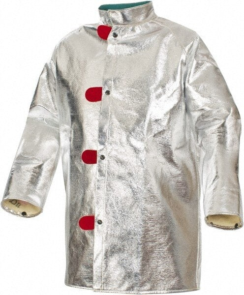 PRO-SAFE Jacket: Large, 44 to 46" Chest, Aluminized Snaps Closure AL12-BK-50L