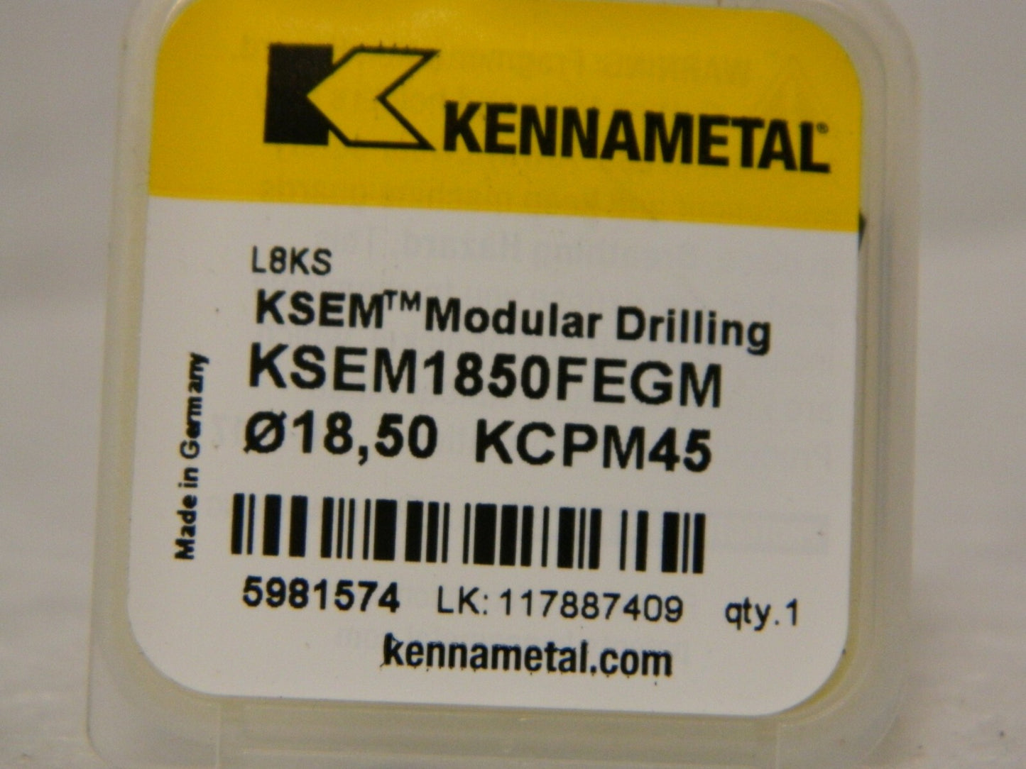 Kennametal Modular Drilling KSEM1850FEGM KCPM45 5981574