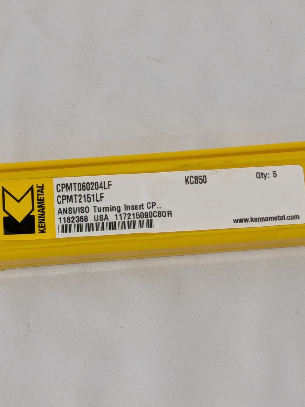 Kennametal Turning Insert: CPMT21.51LF KC850, Carbide Qty 5 1162368
