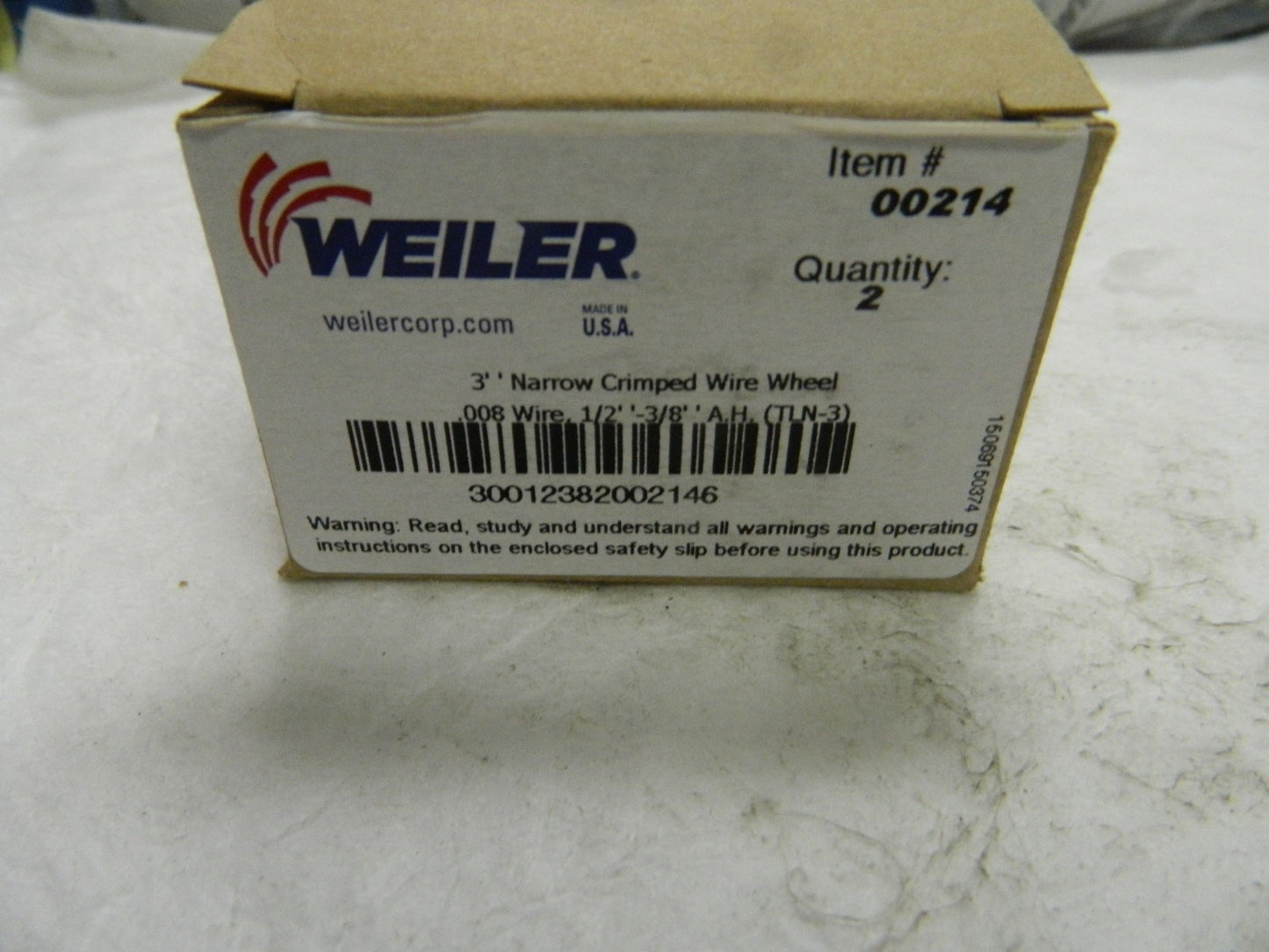 Weiler Crimped Steel Wheel Brush 3" Brush Diameter Qty.2 #00214