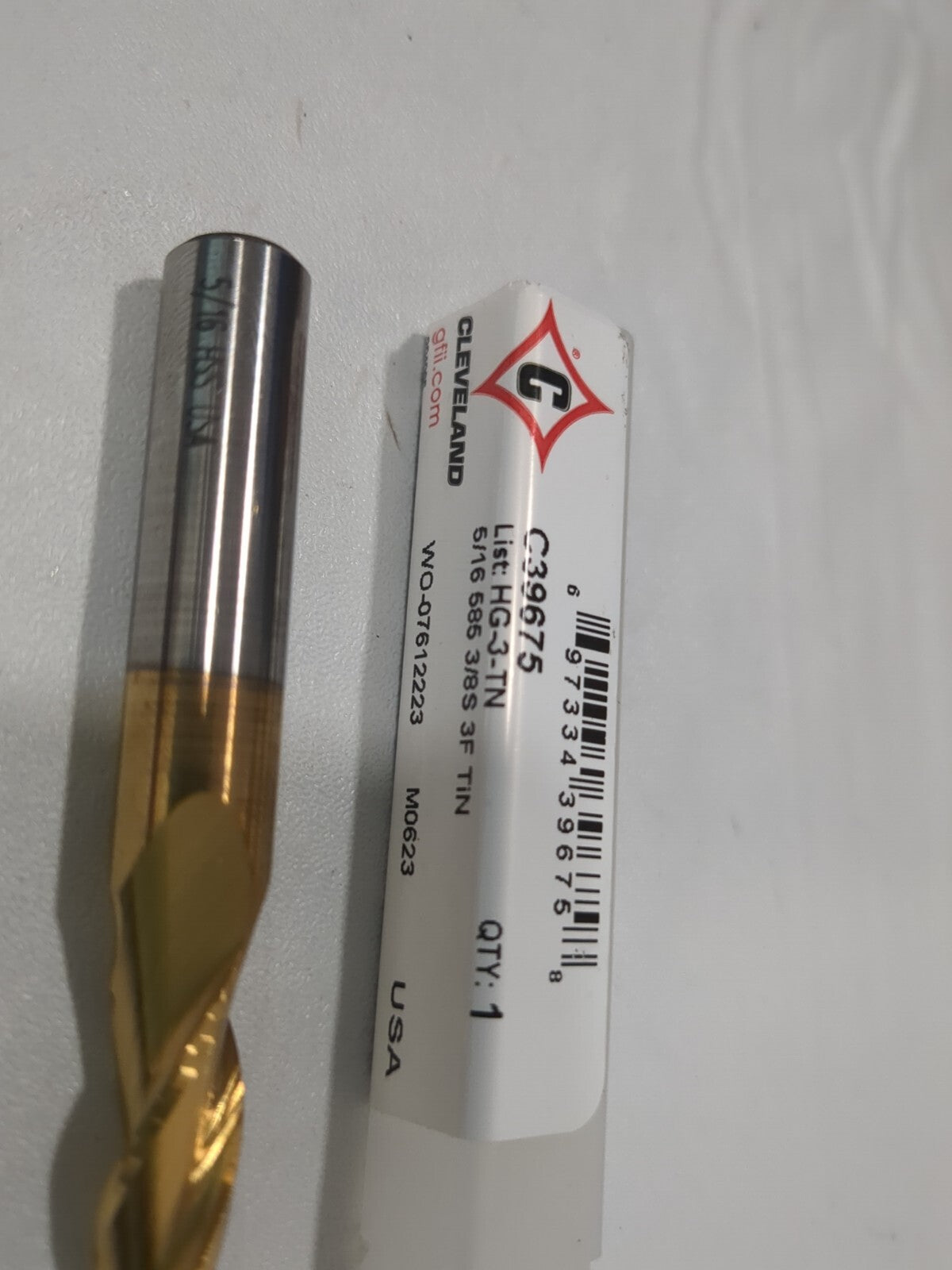 CLEVELAND Square End Mill 5/16"Dia 3 Fl HSS C39675