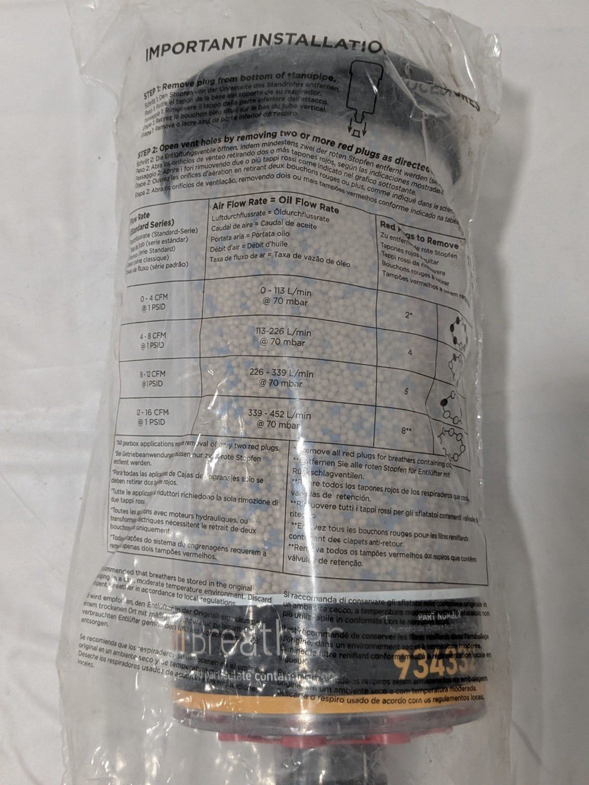 Parker Desiccant Breathers: Thread Standard: MNPT; Diameter (Inch): 3-7/8 934332