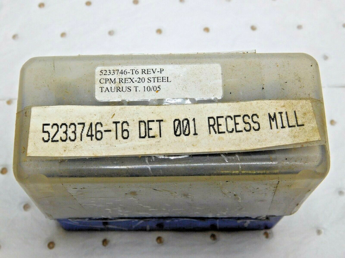 Taurus Tools Recess Mill CPM REX-20 Steel 3-1/2" OAL 4FL QTY 10 5233746-T6