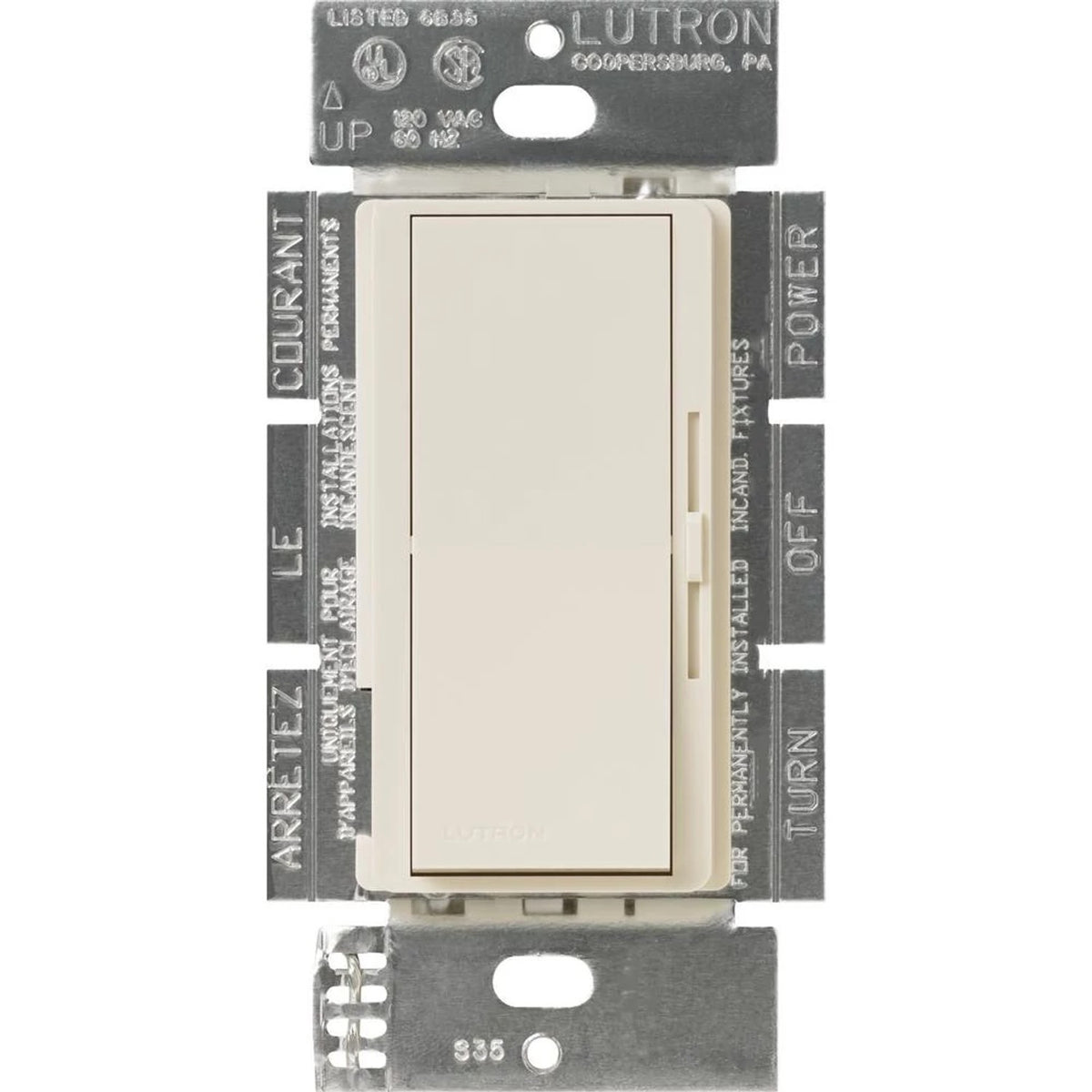 Lutron Diva DV-600P-LA 600 Watt Incandescent Dimmer Light Almond