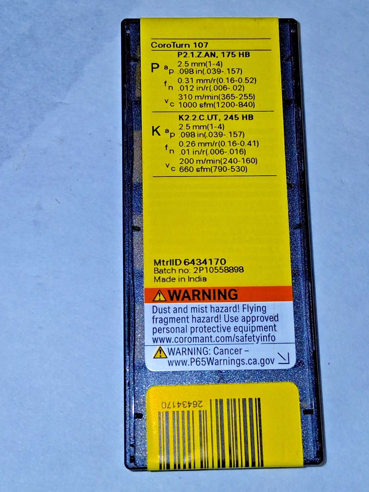 Sandvik Coromant Carbide Turning Insert SCMT432UR 4325 10 Pcs 6434170