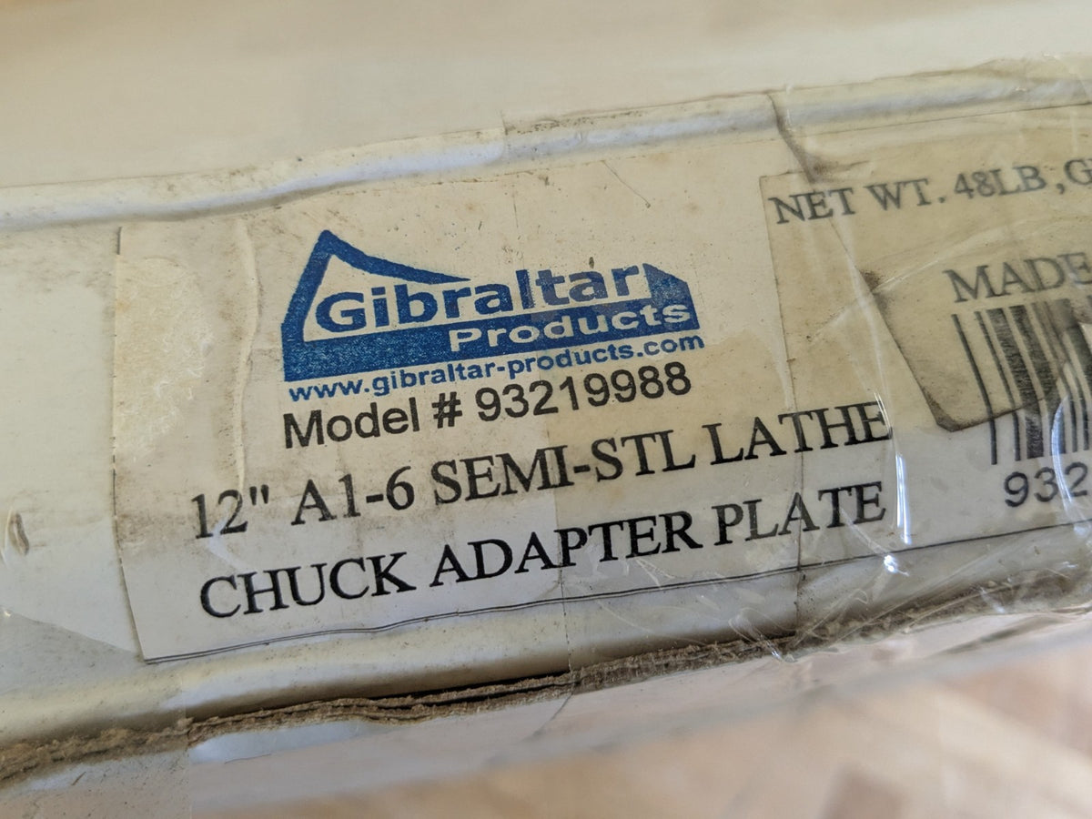 Gibraltar Adapter Back Plate for 12" Diameter Lathe Chucks A1-6 Mount