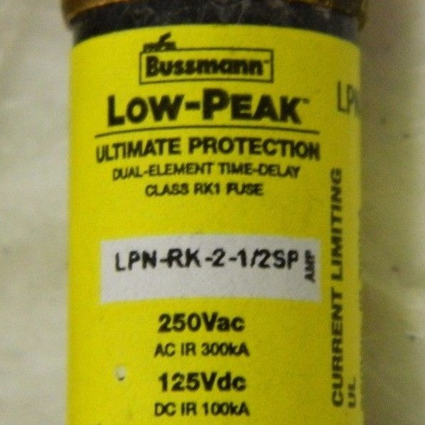 Cooper Bussmann Time Delay General Fuse 250V 2.50A 5PK #LPN-RK-2-1/2SP