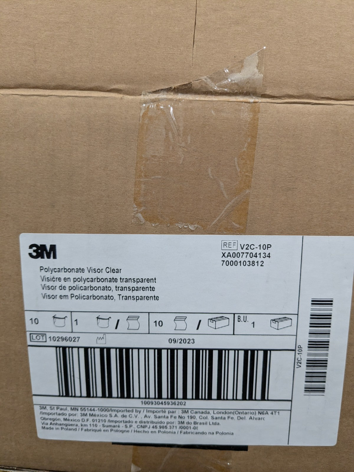3M Clear Shade 10 Polycarbonate Face Shield Box of 10 7000103812