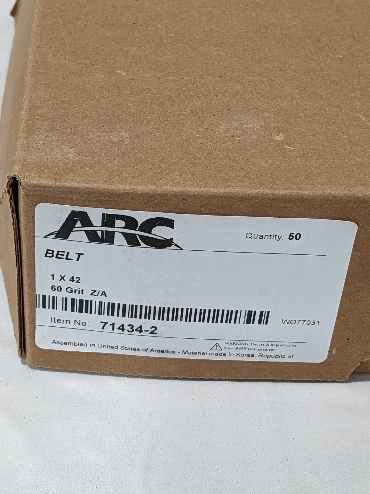 Arc Abrasive Belt ZA/Y 1" X 42" 60 Grit Qty 50 71434-2
