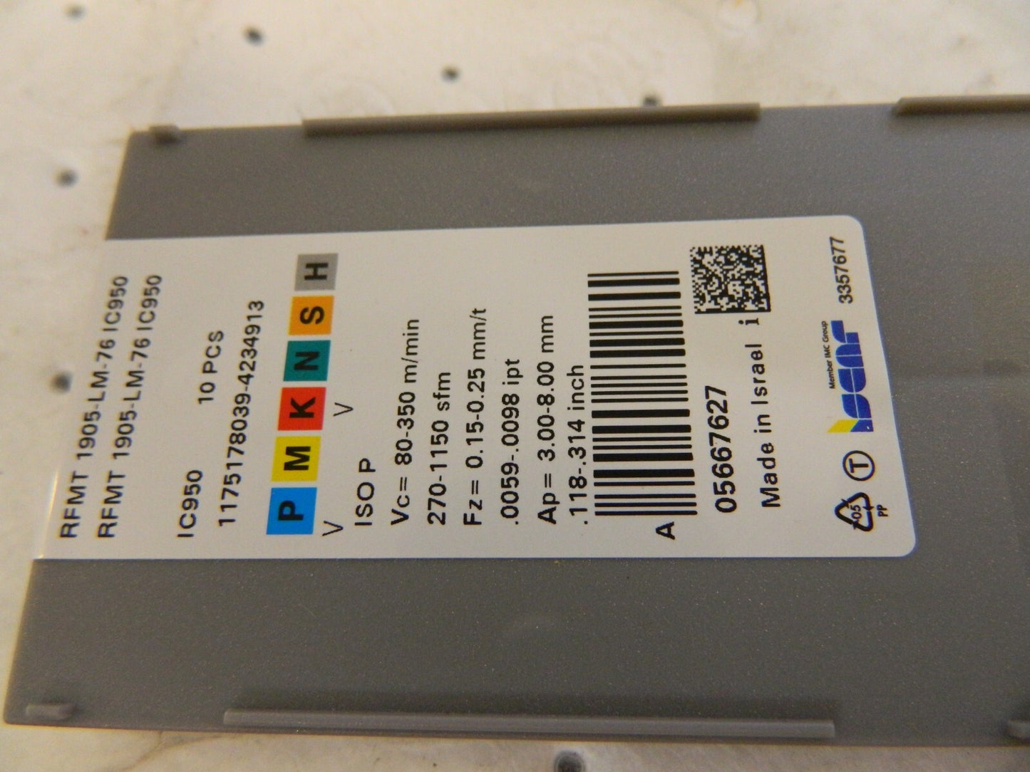 ISCAR Milling Insert: RFMT 1905-LM-76, IC950, Solid Carbide qty 10 5667627