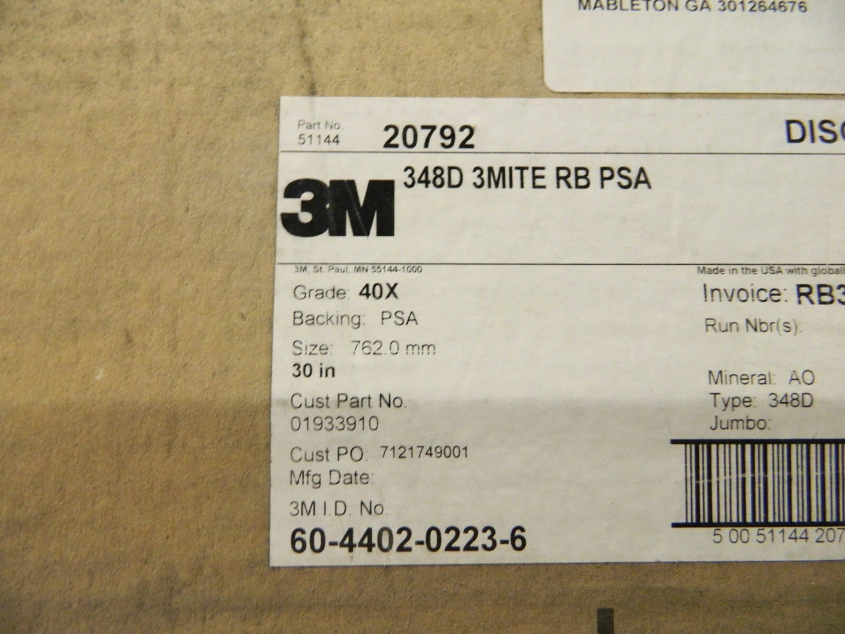 3M 30 Dia Disc 40 Grit, Aluminum Oxide Coarse Grade X-Weighted Qty 3 7010308394