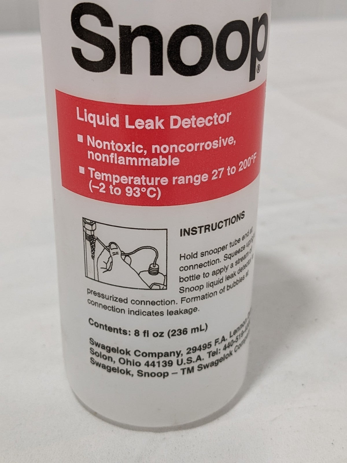 Swagelok Leak Detector, 8 FL Oz, 27 To 200º F, . MS-SNOOP-8Oz