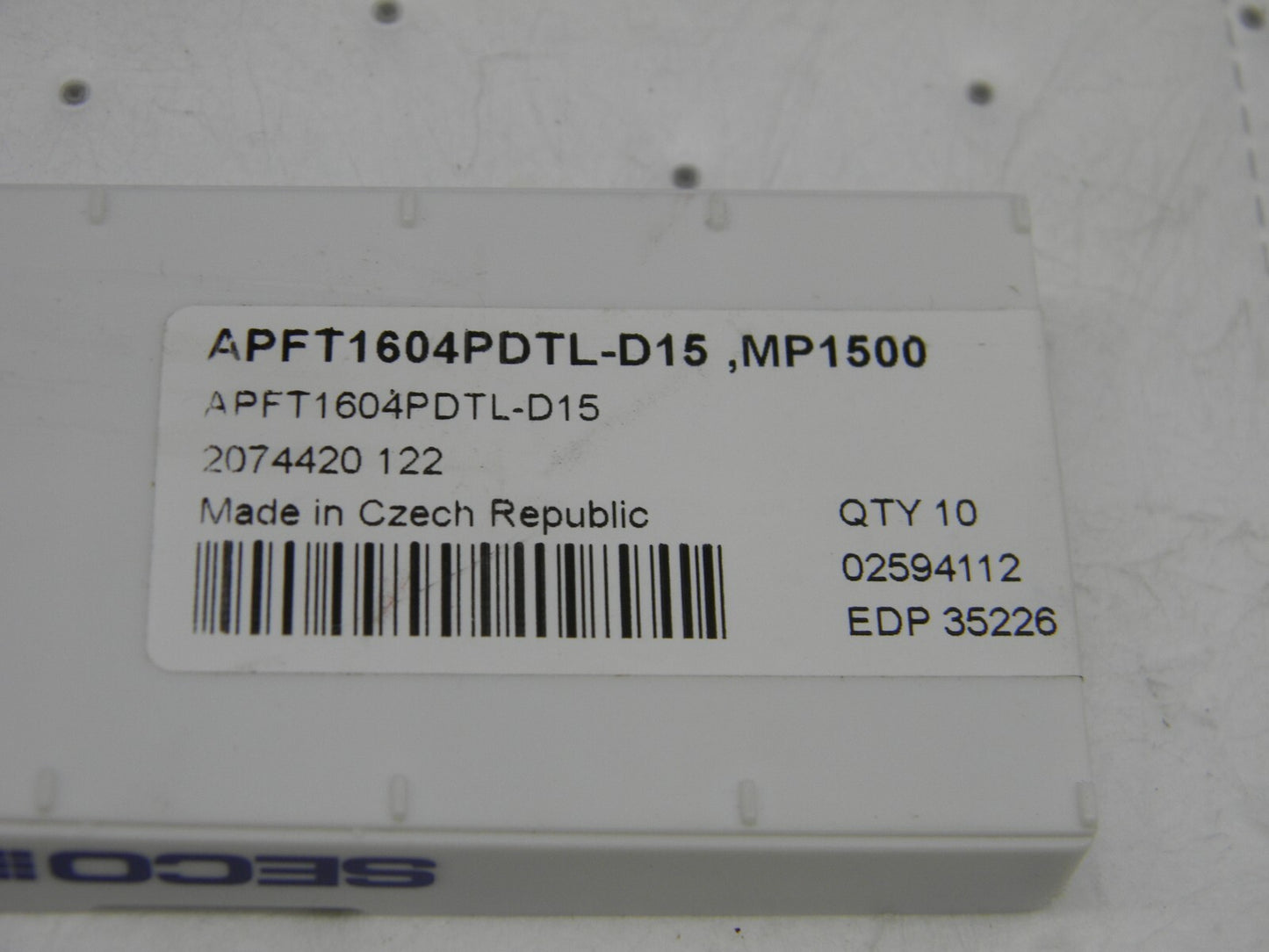 SECO APFT 1604PDTL-D15 Carbide Milling Inserts QTY 10 02594112