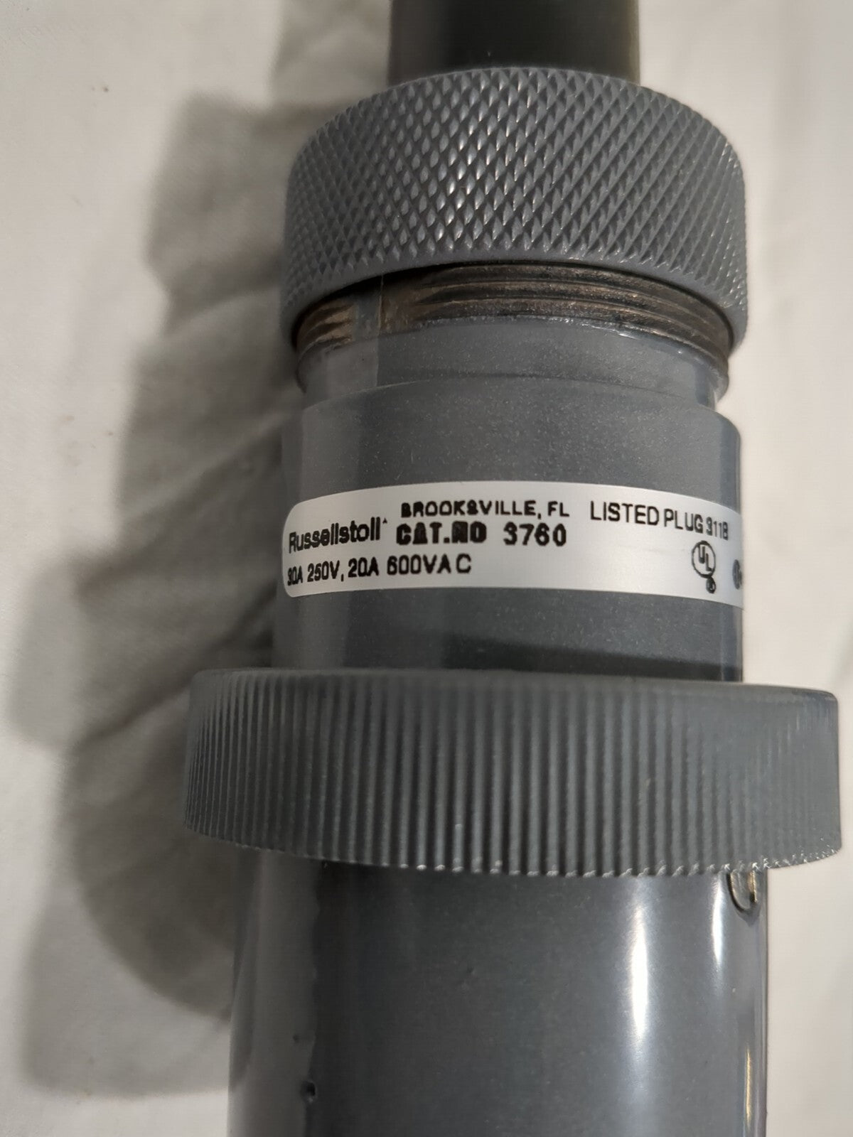 RUSSELLSTOLLPLUG 20A 3P4W 600V FS/FD (ALUMINUM) 3760
