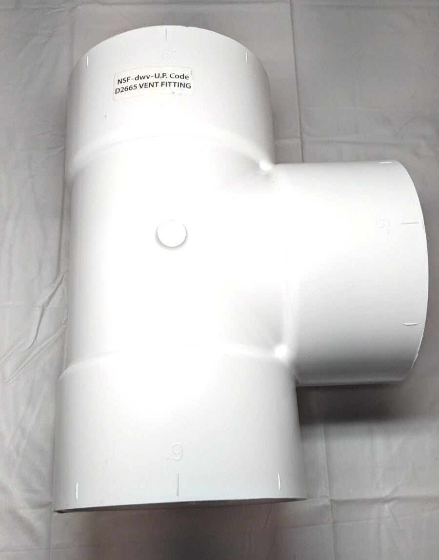 Lasco 6" DWV PVC D2665 Vent Tee SCH40 D441-060