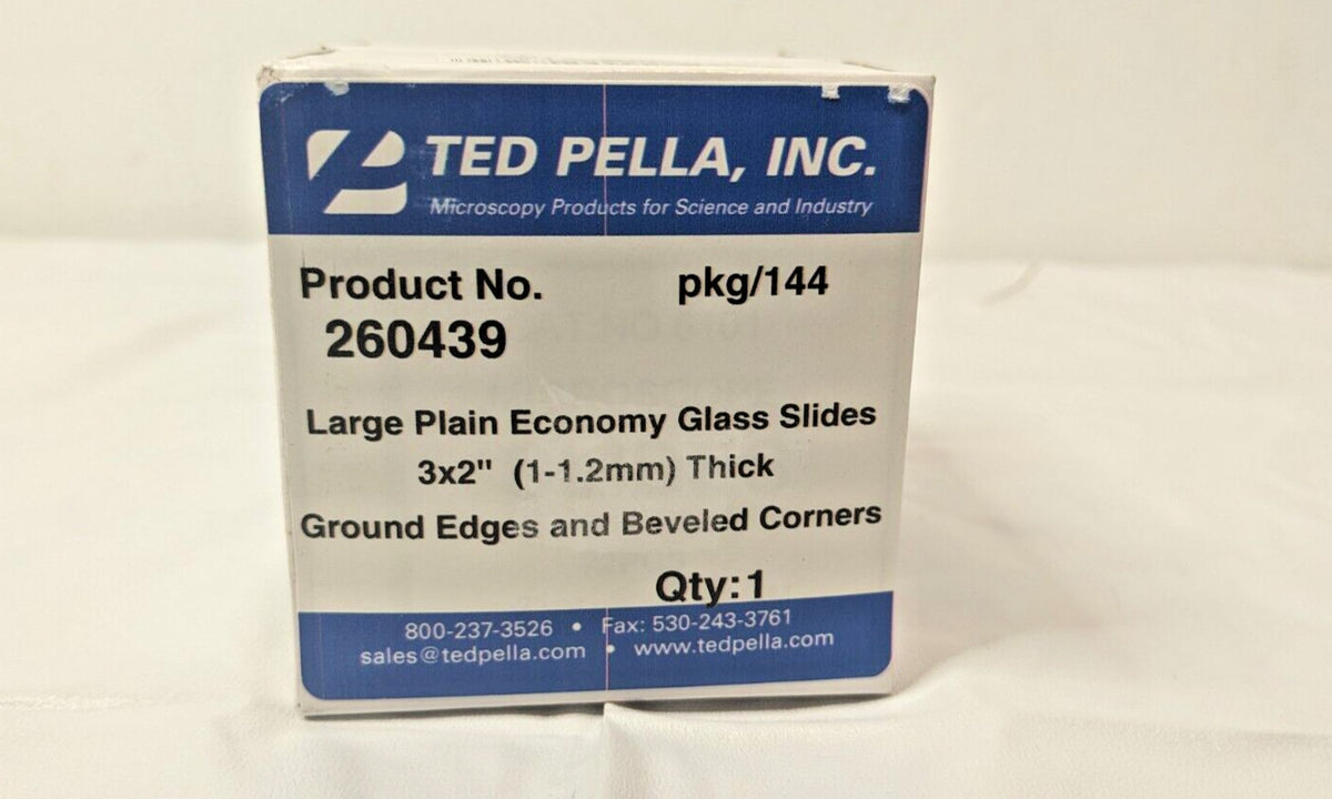 Ted Pella Large Plain Economy Glass Slides Beveled Corners 3"X2" QTY 1