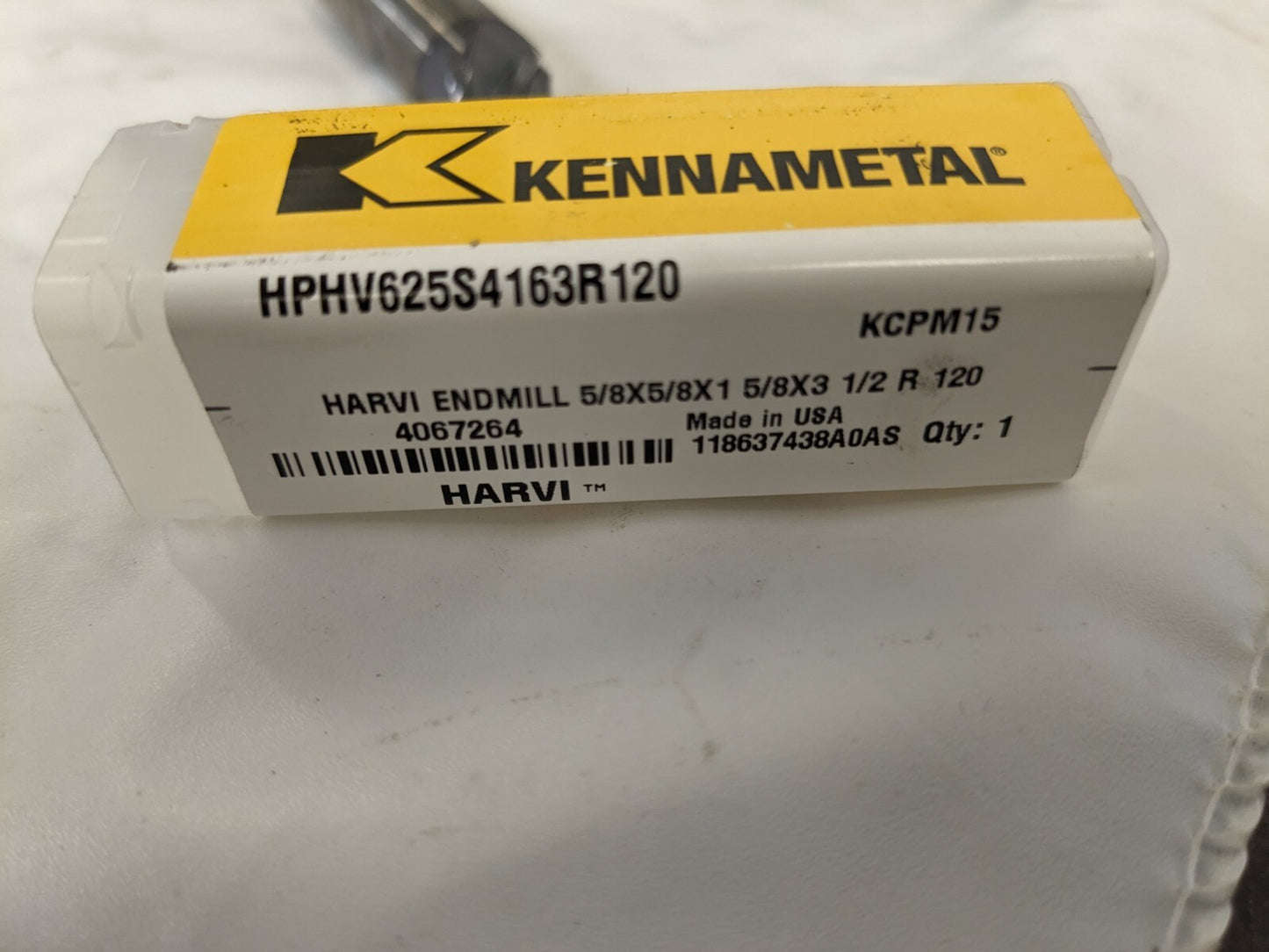 KENNAMETAL Corner Radius End Mill: 5/8" Dia 4 Fl 4067264