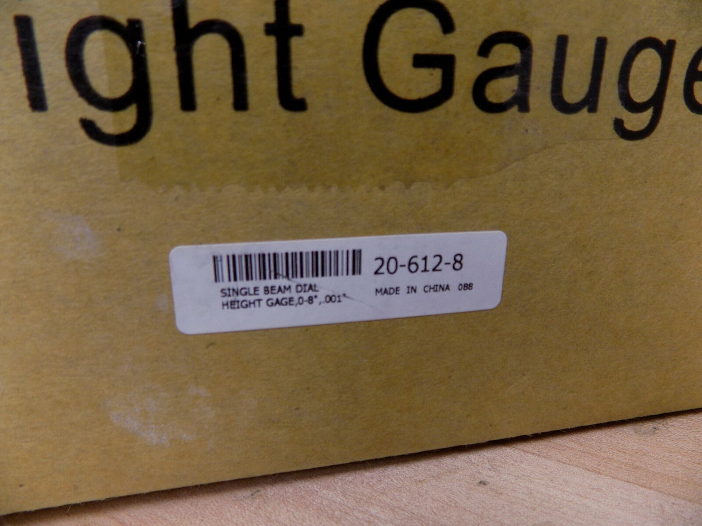 SPI Single Beam Dial Height Gage 0 - 8" x 0.0010" Graduation 20-612-8 Repair