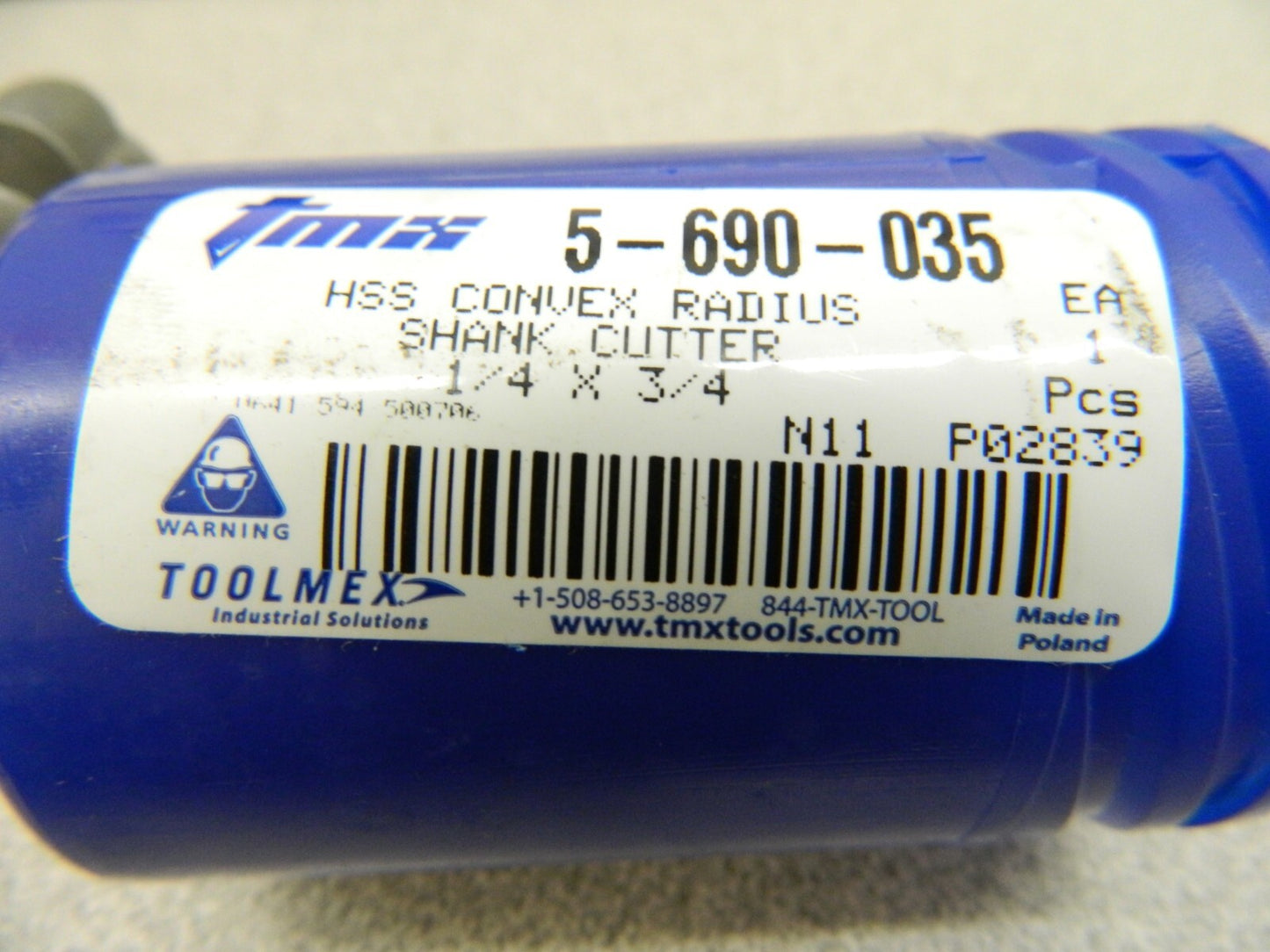 Toolmex Convex Radius Cutter 1/4" Radius, 1/2" Circle Diam 5-690-035