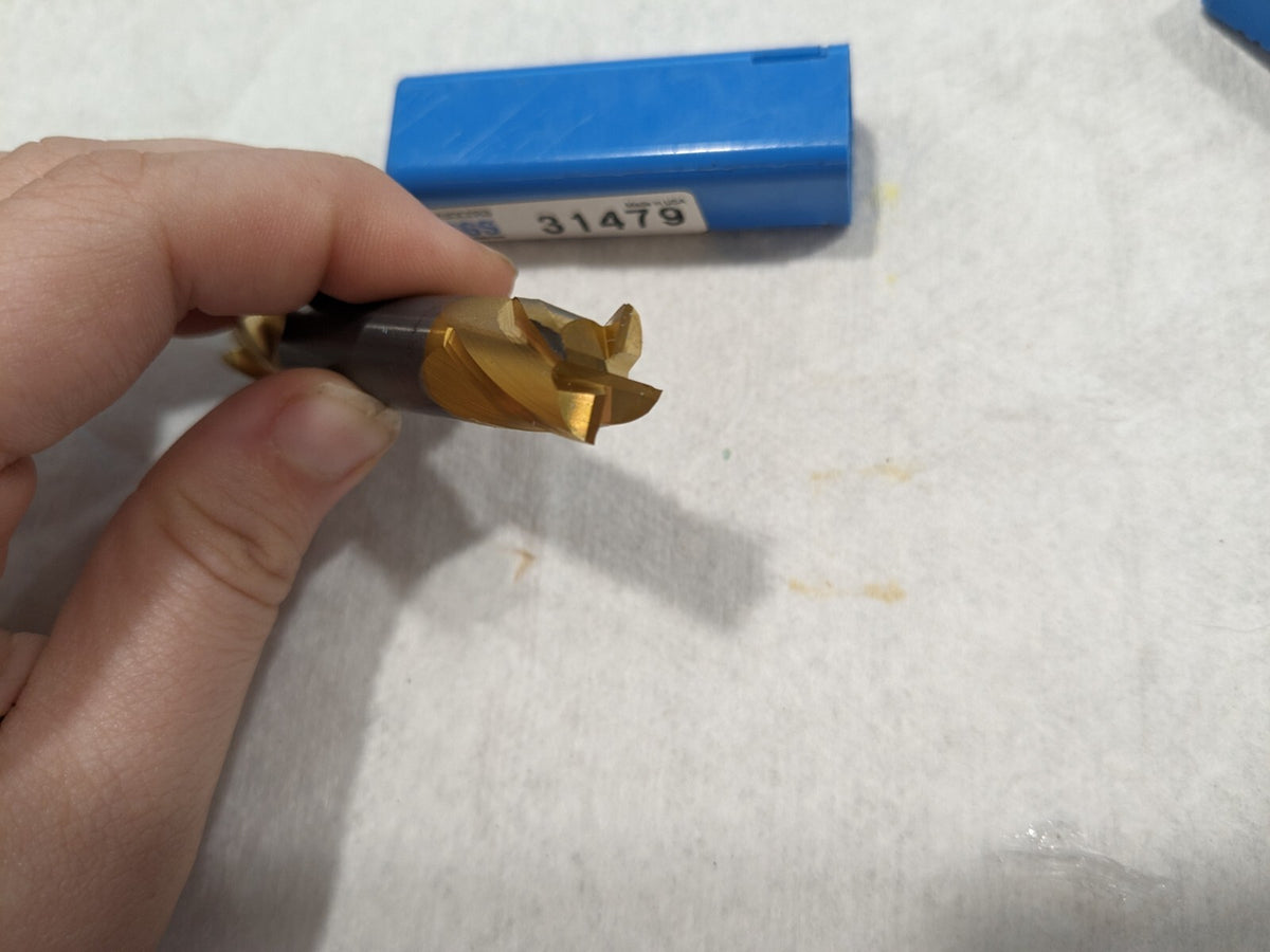 SGS Square End Mill: 1/2" Dia, 5/8" LOC, 4 Fl Solid Carbide 31479
