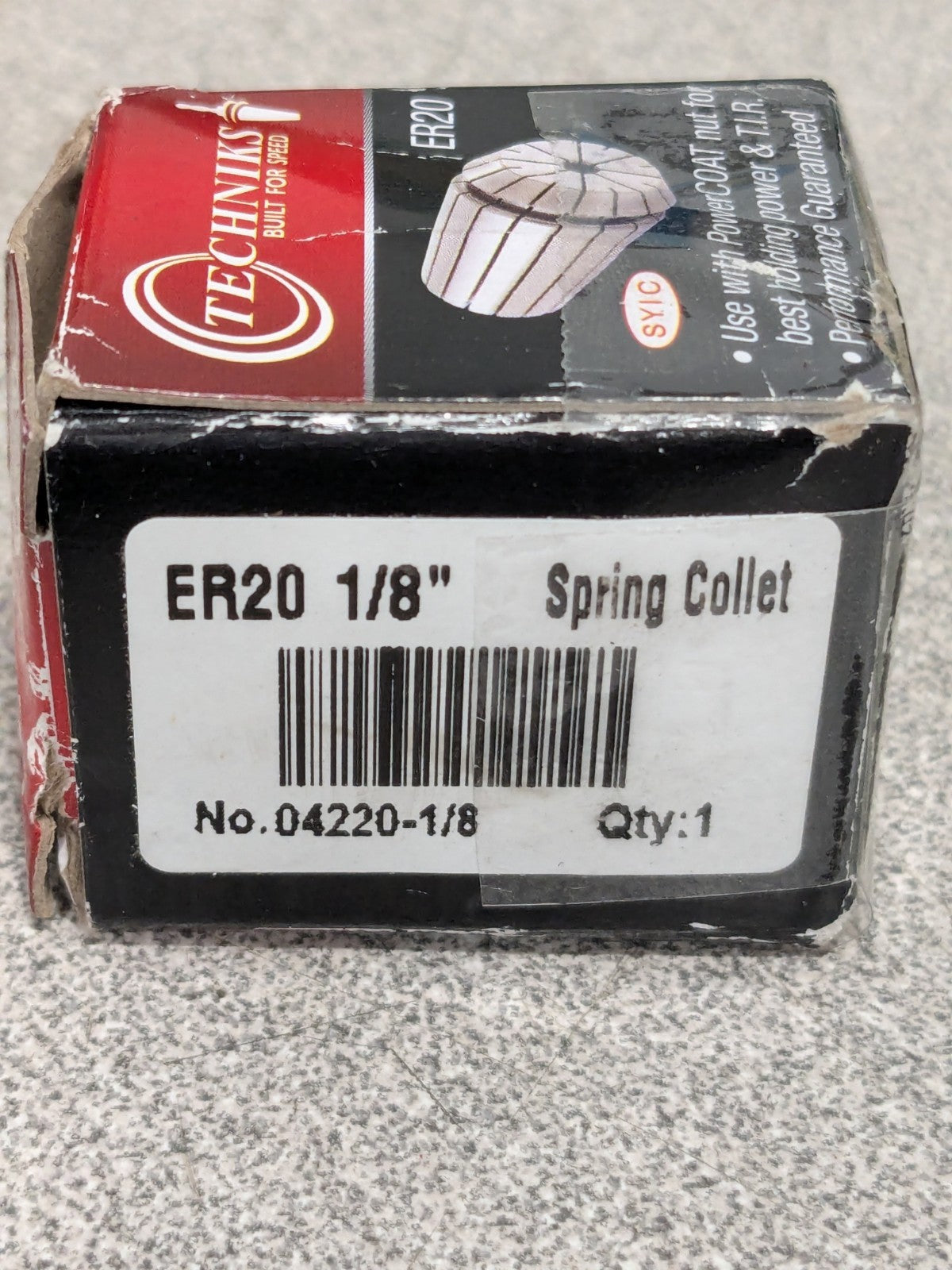 TECHNIKS ER Collet: ER20, 1/8" Collet Size, Sealed 04220-1/8