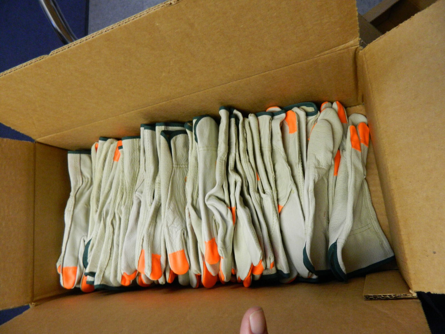 MCR Size M General Protection Work Gloves Uncoated Beige/Orange QTY 24 Pairs