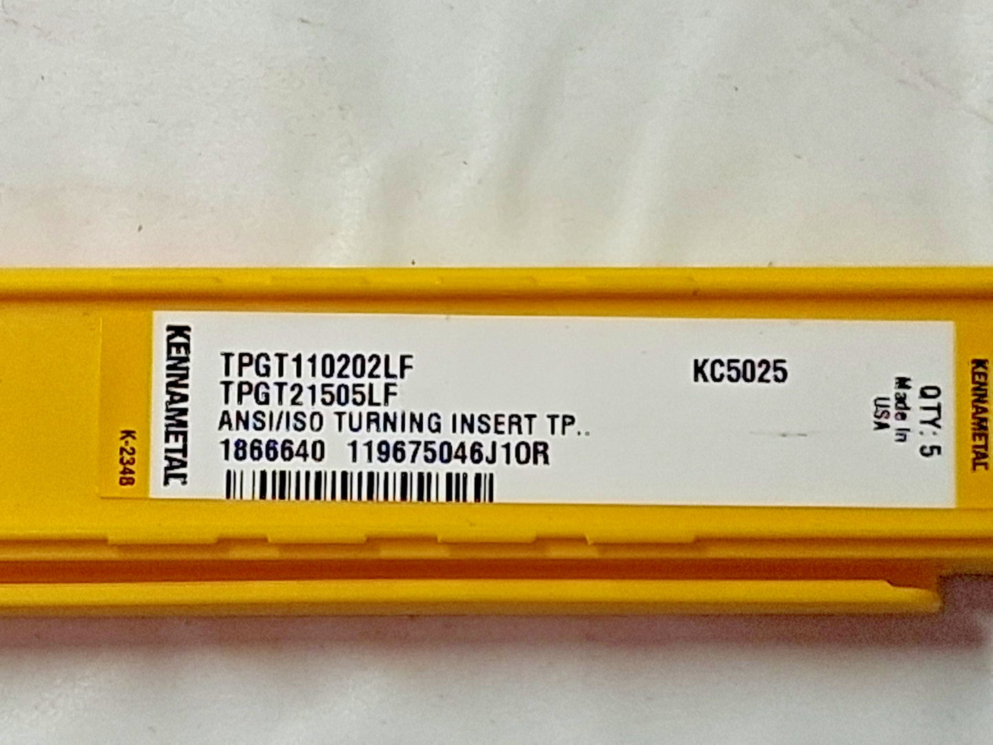 Kennametal Carbide Turning Inserts QTY5 TPGT21505LF KC5025 1866640