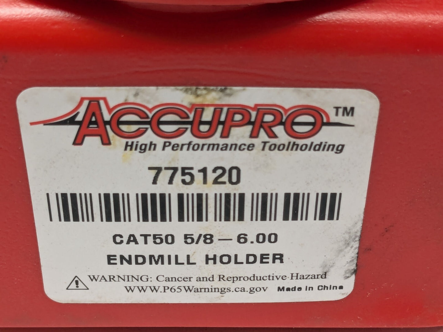 Accupro End Mill Holder CAT50 Taper Shank 5/8" HD X 6" Projection 775120