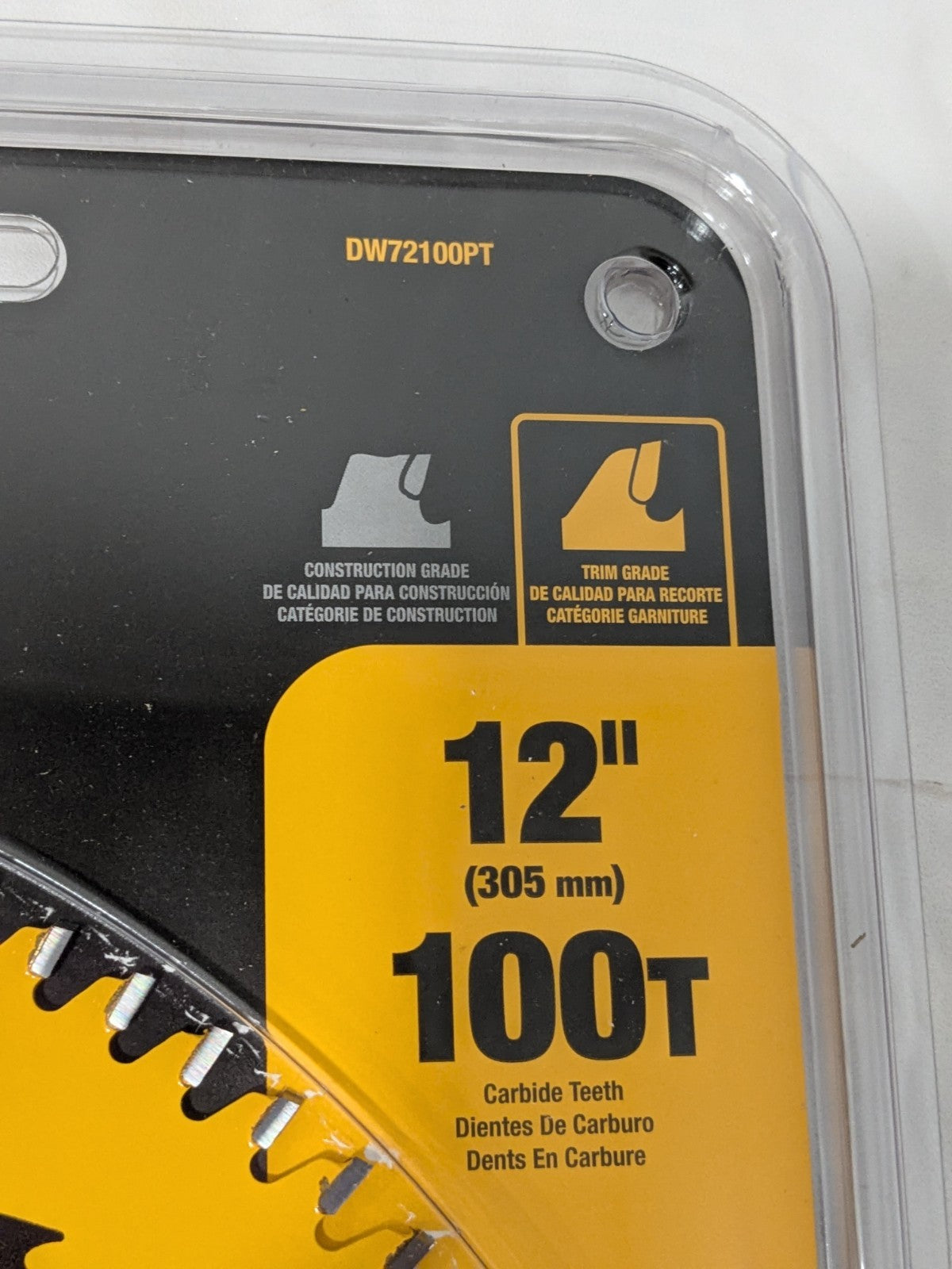 DEWALT Circular Saw Blade: 12 in Blade Dia., 100 Teeth DW72100PT