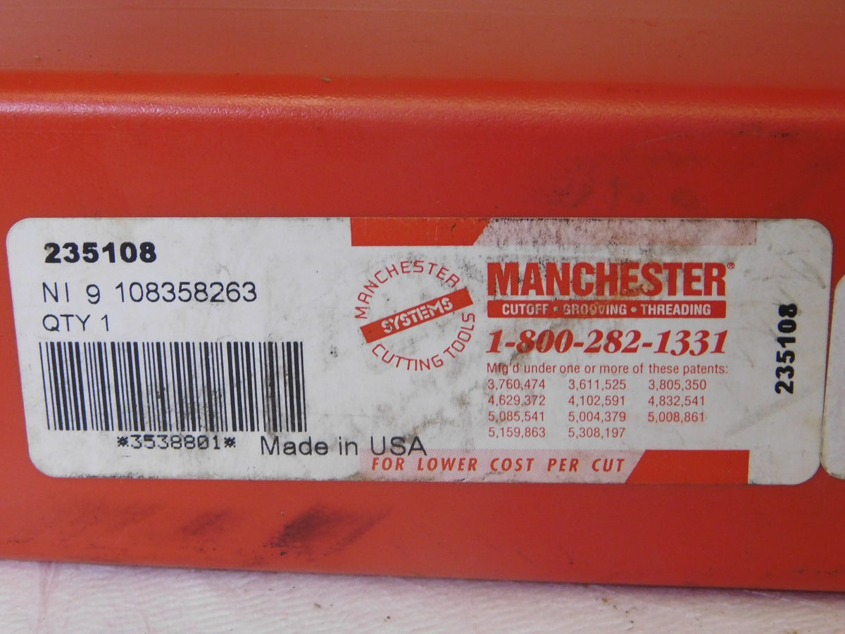 Manchester Sq Right Angle Shank Toolholder 1.25x1.06 Shank LH 6 OAL 235108