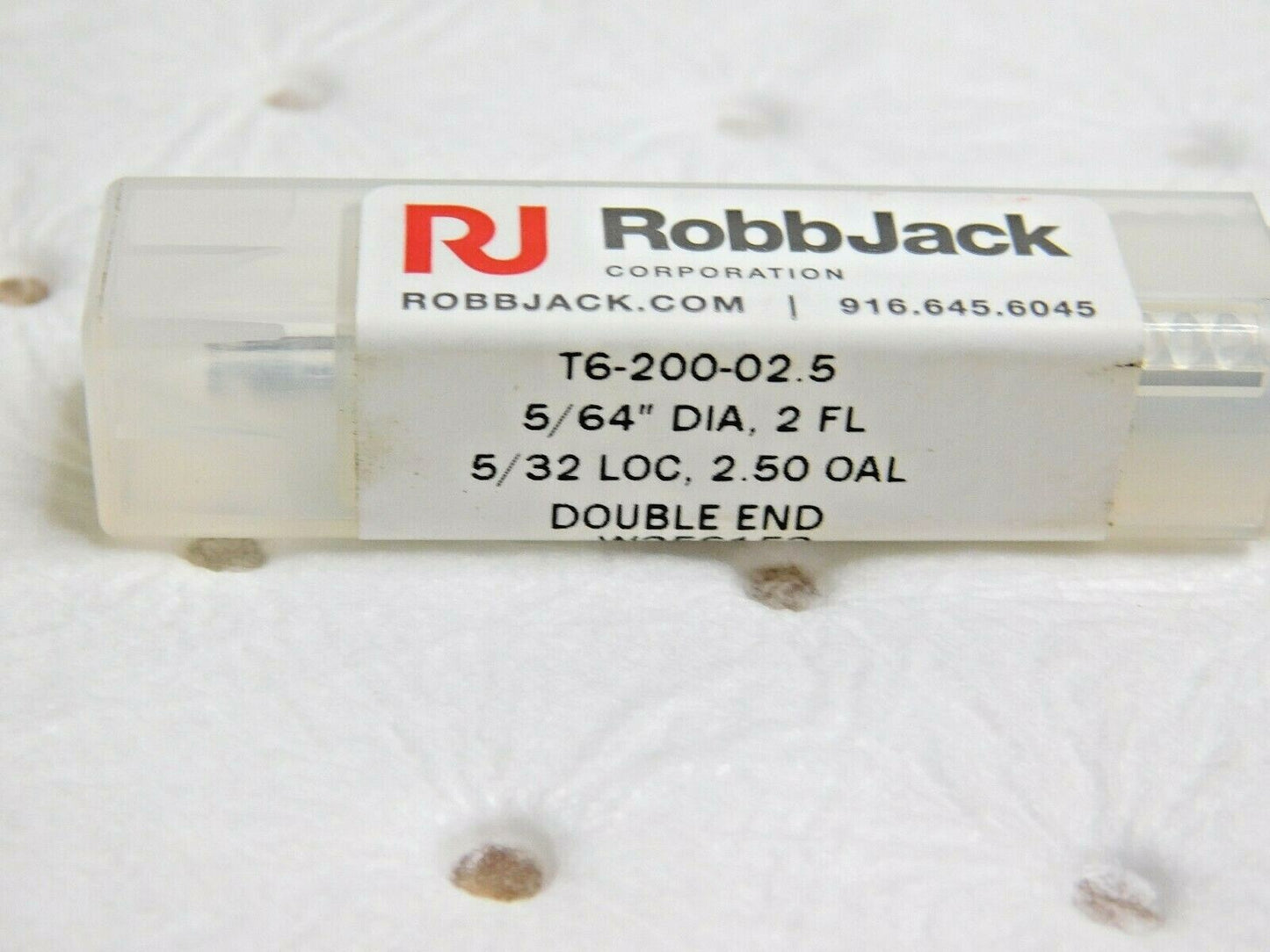 RobbJack Carbide Square End Mill Double End 5/64" Dia x 2.5" OAL 2FL T