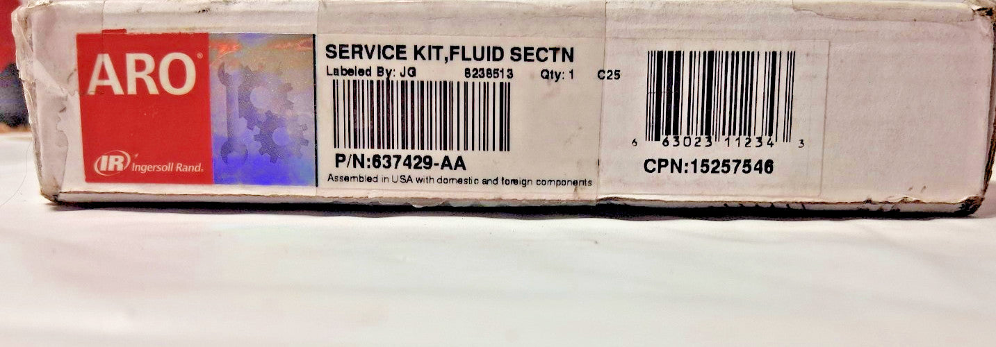ARO Santoprene Fluid Section Repair Kit for 3/8" Diaphragm Pump 1 PC 637429-AA
