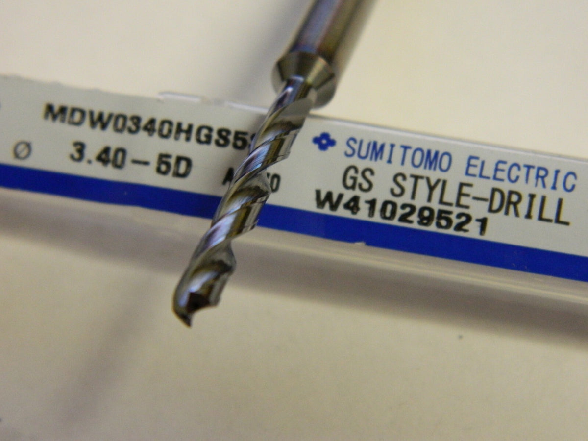 Sumitomo MDW0340HGS5S 3.40-5D CARBIDE DRILL Qty 2 U104355