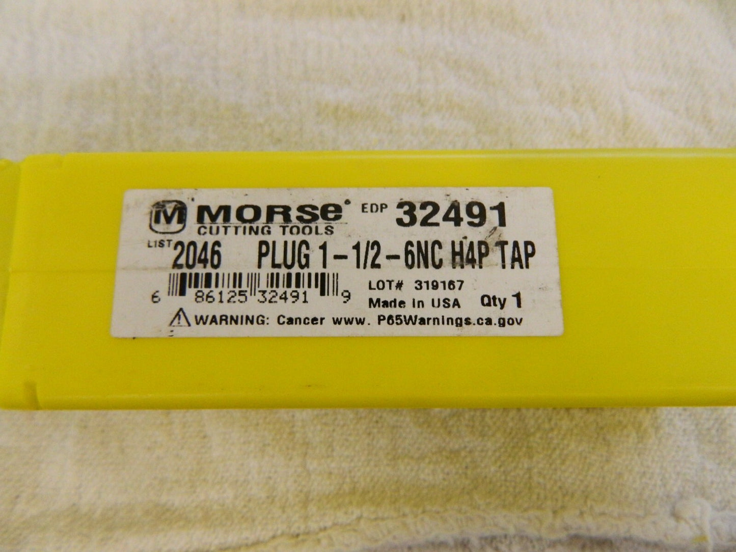 MORSE CUTTING TOOLS 11/26 H4 4FL HSS BRITE HAND PLUG TAP MT3732491