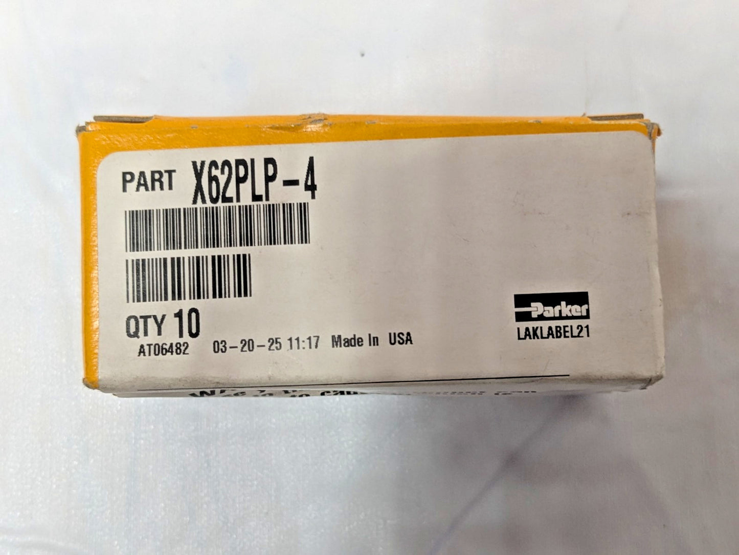 Parker Push-to-Connect Nickel Plated Instant Fittings 1/4" Union Qty 10 62PLP-4