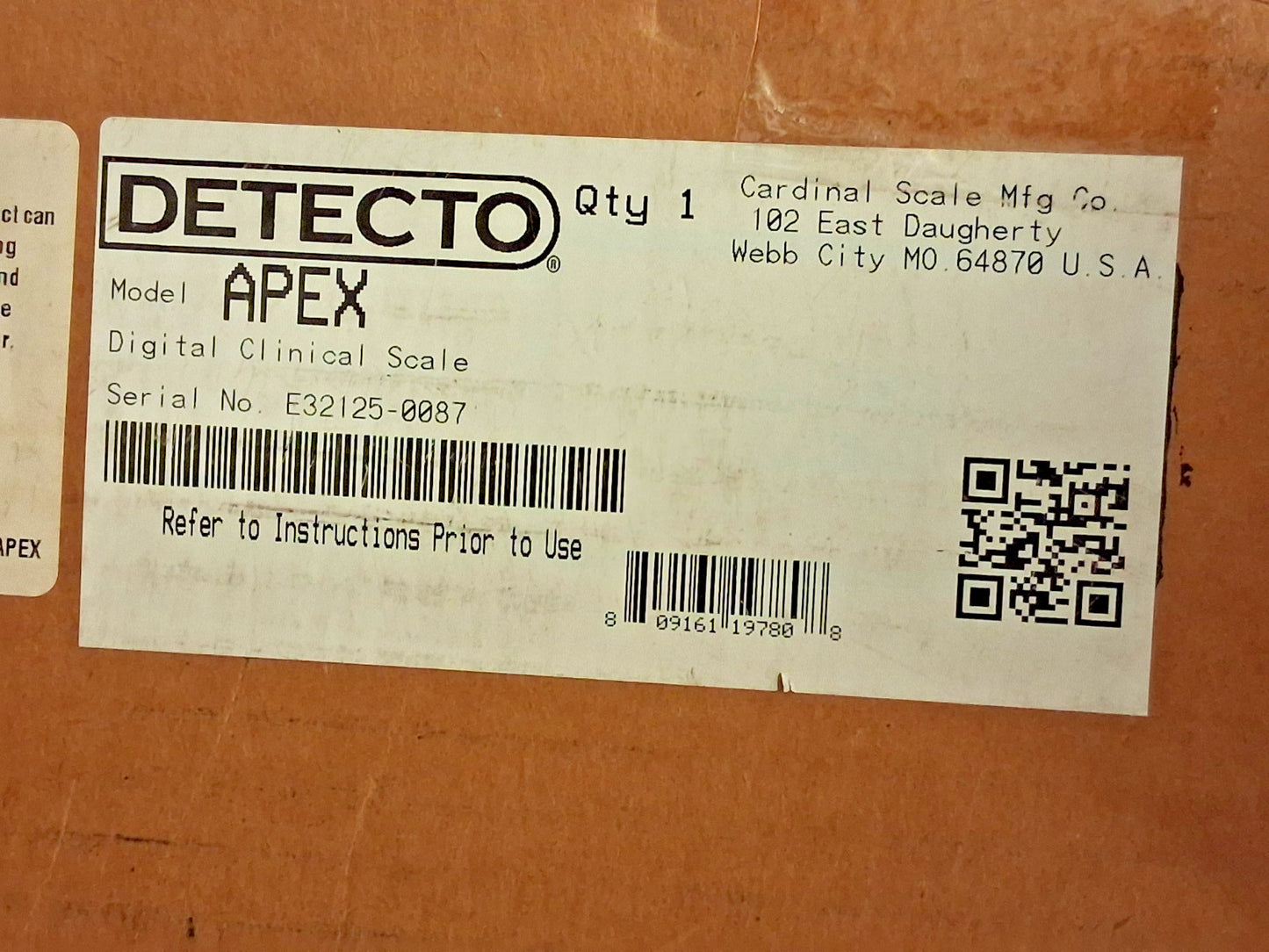 Detecto Personal & Medical Digital & Beam Scales 600lb Cap APEX Damaged